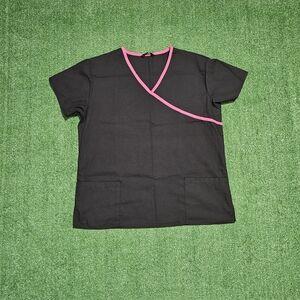 Black Women's Top with Pink Trim